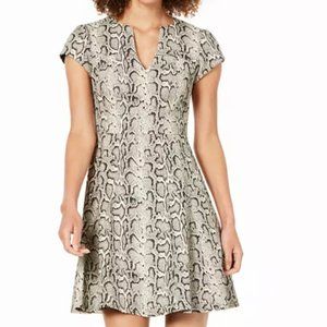 Nanette Lepore Fit & Flare Snake-Print Dress